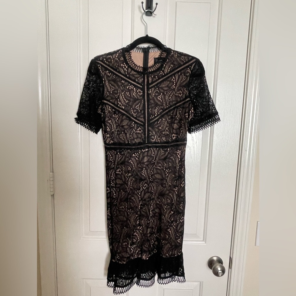 Black Lace Bardot Dress. Never worn!